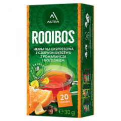 Herbata ekspresowa Astra Rooibos z pomarańczą i goździkiem 20 torebek 