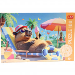Puzzle Trefl 100 elementów Relaks w stylu kapibary 