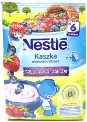 NESTLE Kaszka mleczno-ryżowa truskawka-jagoda po 6 miesiącu 230 g