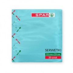 Serwetki Spar 33x33cm turkusowe 