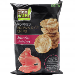 Chipsy rice up z pełnoziarnistego brąz ryżu smak szynki hiszpańskiej 