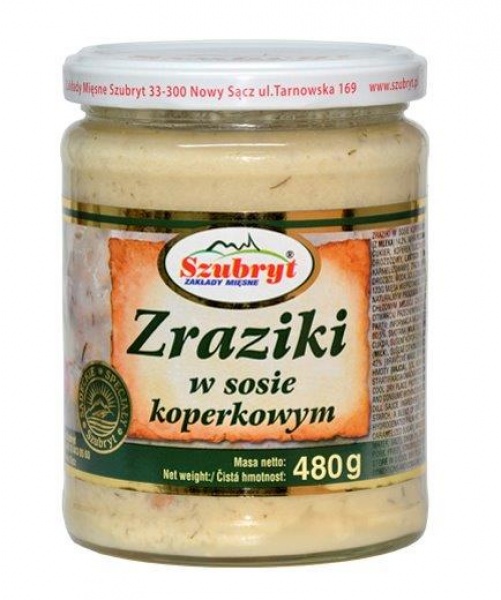 Zraziki domowe w sosie koperkowym 