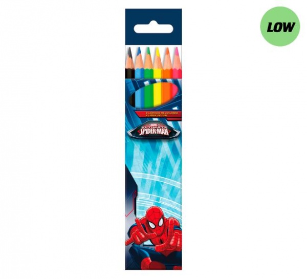 Kredki licencyjne 6 kolorów spiderman 