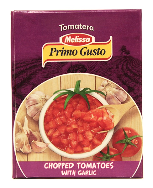 Pomidory w kawałkach Primo Gusto z czosnkiem 