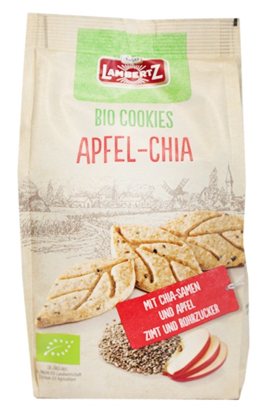 Ciastka maślane bio cookies appel-chia z jabłkiem i chia 