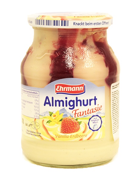 Almighurt jogurt mix wanilia - truskawka / wanilia - malina szklane opakowanie 500g