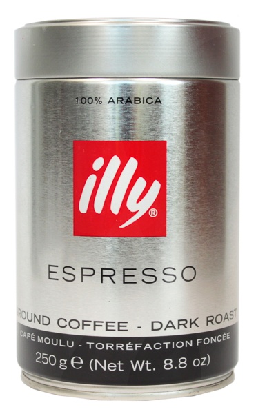 Kawa Illy espresso mielona ciemne ziarno 