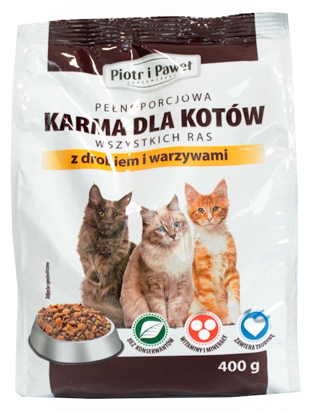 Karma sucha dla kota z drobiem i warzywami Piotr i Paweł