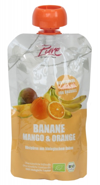 Ekologiczny Mus banan,mango,pomarańcza Pure