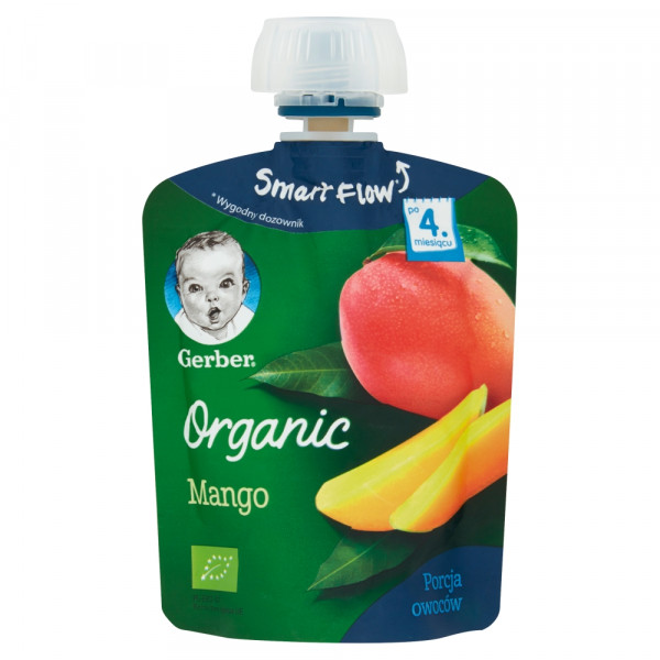 Gerber Organic Deserek w tubce mango po 4 miesiącu 90 g