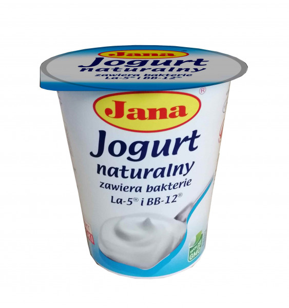 Jana Jogurt naturalny zawiera bakterie La-5 i BB-12 kubek  380g