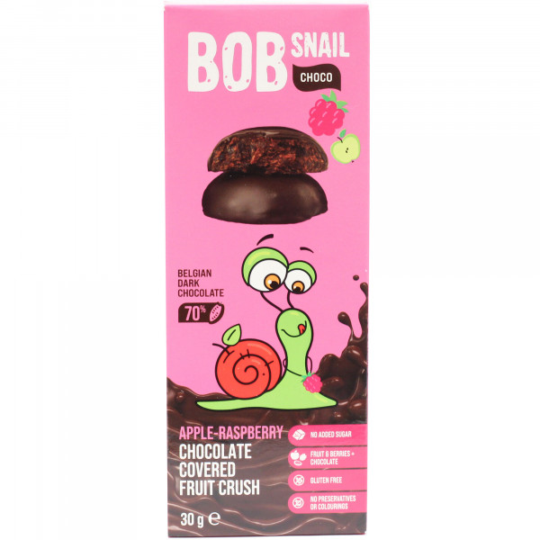 Przekąska Bob Snail b/c jabłko malina w ciemnej czekoladzie 