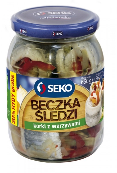 Filety śledziowe marynowane z warzywami Seko