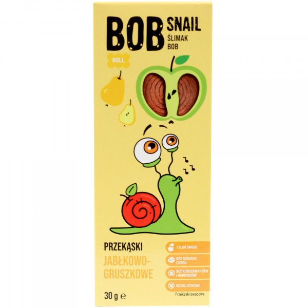 Przekąska Bob Snail bez cukru jabłko gruszka 