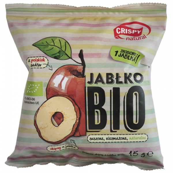 Suszone chipsy z jabłka BIO 15g Crispy Natural