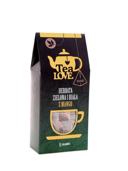 Herbata ekspresowa tea love zielona&amp;biała z mango 15tx2g 