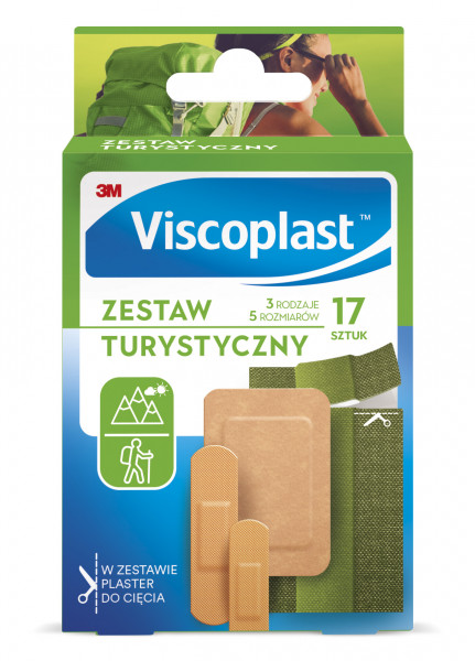 Viscoplast™ Zestaw Turystyczny, zestaw plastrów, 5 rozmiarów, pudełko/17 szt
