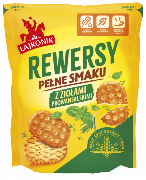 Krakersy lajkonik rewersy z ziołami prowansalskimi