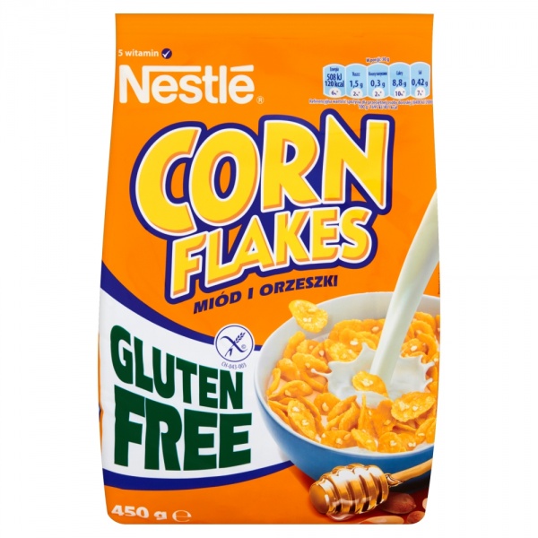 Corn Flakes miód i orzeszki 450g Nestle