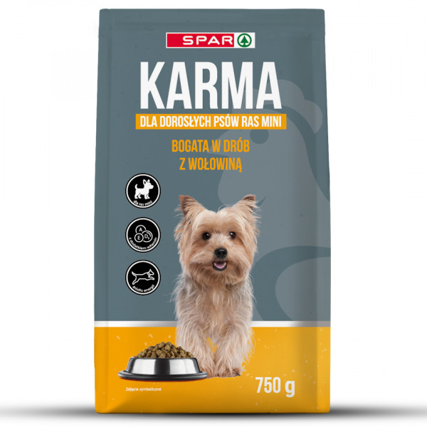 Karma dla psa Spar sucha bogata w drób z wołowiną 750g 