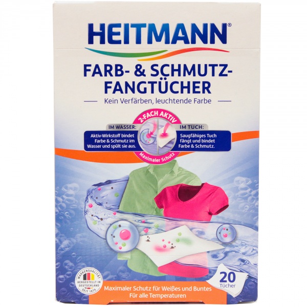 Chusteczki do prania Heitmann wyłapujące kolor i brud 