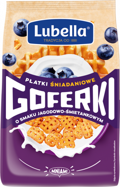 Płatki Lubella śniadaniowe goferki jagodowo-śmietankowe 400g 