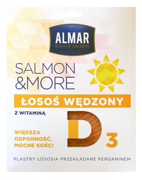 Almar Salmon &amp;more łosoś wędzony z witaminą D plastry 100g