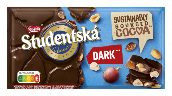 Orion Studentska Czekolada deserowa z orzechami ziemnymi, żelkami i rodzynkami 170g