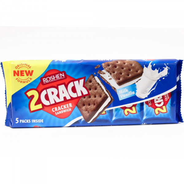 Krakersy Roshen przekładane mleczne o smaku waniliowym 