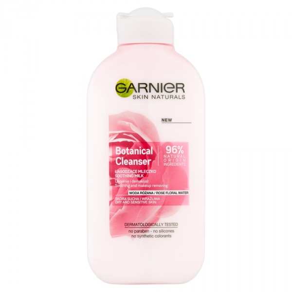 Garnier Skin Naturals Botanical Łagodzące mleczko z wodą różaną skóra sucha i wrażliwa 200 ml