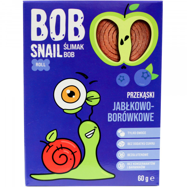 Przekąska Bob Snail bez cukru jabłko borówka 