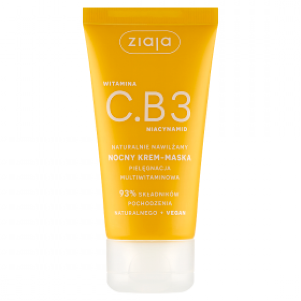 Ziaja Witamina C.B3 niacynamid Naturalnie nawilżamy Nocny krem-maska pielęgnacja multiwitaminowa 50 ml