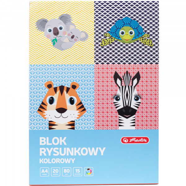 Blok rysunkowy herlitz a4 20k kolorowy cute animals 01 