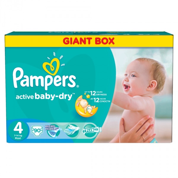 Pampers Active Baby Pieluchy 4 Maxi 90 sztuk 