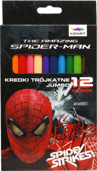 Kredki trójkątne grube 12 kolorów amazing spider man 11 