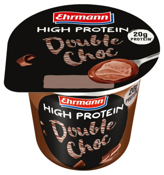 Deser Ehrmann High Protein pudding&amp;topping podwójna czekolada 