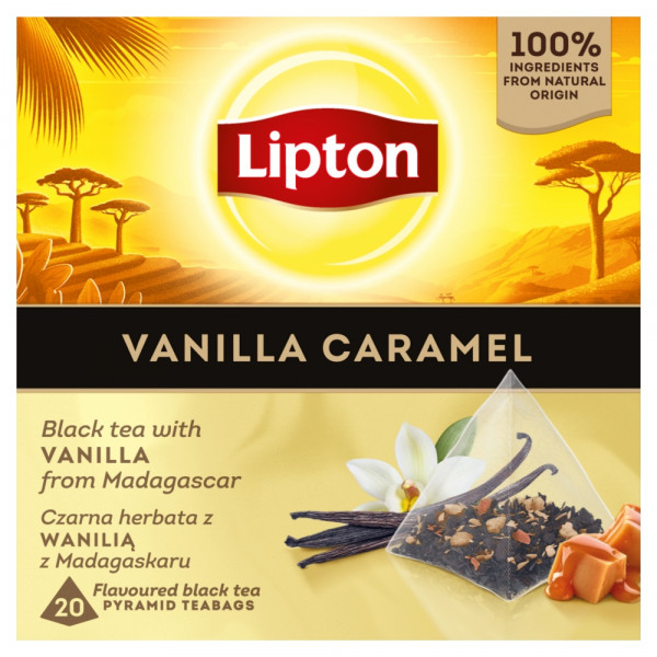 Herbata ekspresowa Lipton vanilla caramel piramidki 20tx2g 