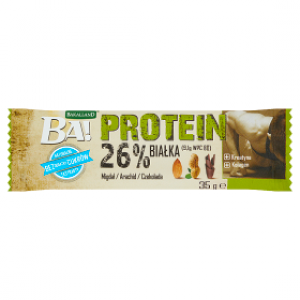 Baton BA! Proteinowy migdał, arachid, czekolada przed intensywnym treningiem 35g