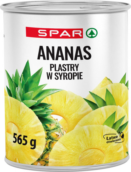 Ananasy Spar plastry w syropie 565g 