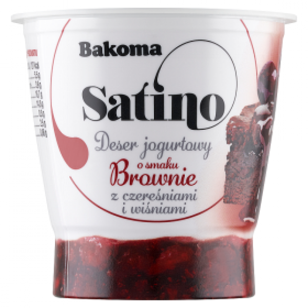 Satino Deser jogurtowy o smaku brownie z czereśniami i wiśniami 145g
