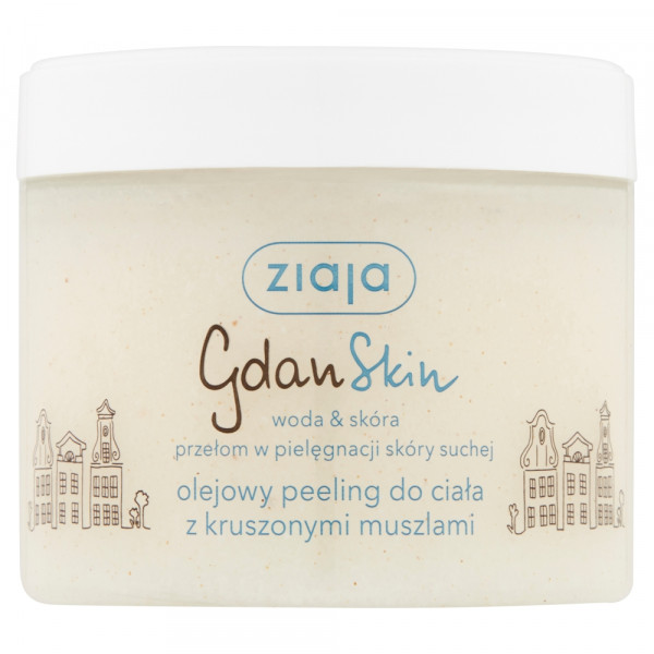 Ziaja GdanSkin woda &amp; skóra przełom w pielęgnacji skóry suchej olejowy peeling do ciała z kruszonymi muszlami 300ml