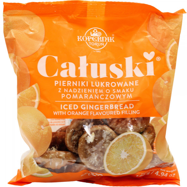 Pierniki Kopernik Całuski lukrowane nadzienie smak pomarańczowy