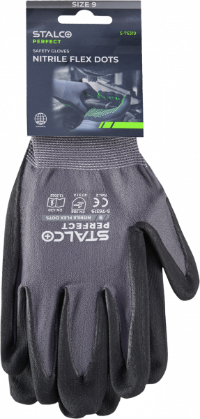 Rękawice Stalco perfect nylon nitrile flex dots 11" 1szr 