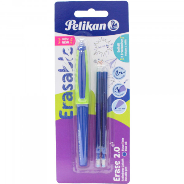 Długopis wymazywalny Pelikan Erase 2.0 blister 2 niebieskie wkłady