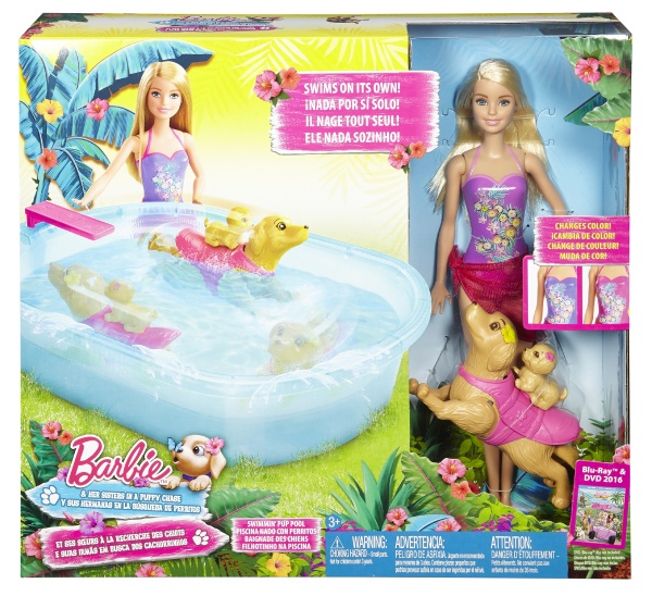 Barbie pływający piesek i basen 