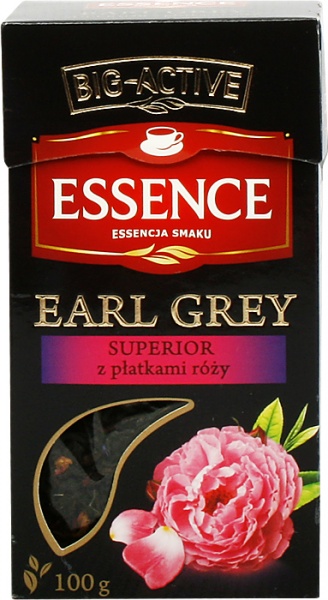 Herbata essence czarna earl gray superior z płatkami róży 