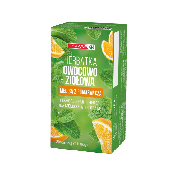 Herbata ekspresowa Spar owoco-ziołowa melisa z pomarańczą 20tx2g 