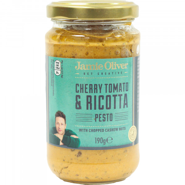 Pesto z pomidorami cherry i serem ricotta Jamie Oliver 