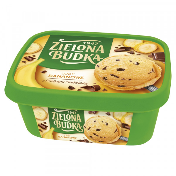Lody Zielona Budka bananowe z płatkami czekolady 1l