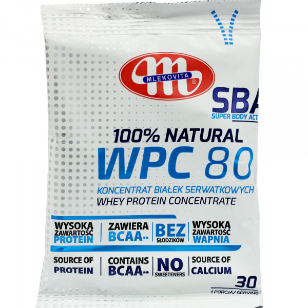 Whey protein mlekovita sba wpc 80 smak naturalny 30g 